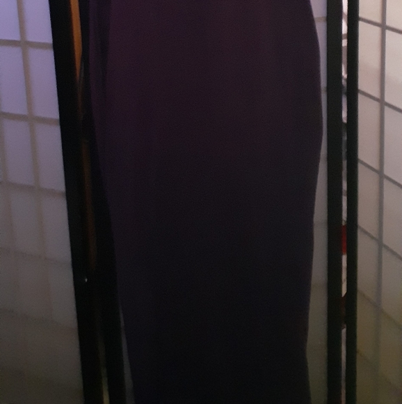 Sexy Plum Purple Bodycon Rainbow Lips Maxi Dress size S - Picture 9 of 14